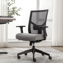 Serta Commercial Eco-2000 Ergonomic Mesh Mid-Back Task Chair, 43% Recycled, Gray
