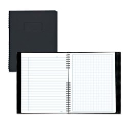 Blueline® NotePro™ 30% Recycled Notebook, 7 1/4" x 9 1/4", Quadrille Ruled, 96 Sheets, Black