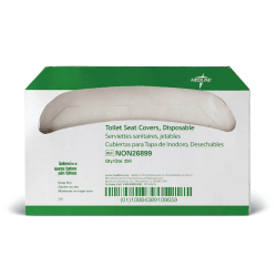 Medline Toilet Seat Cover Refills, White, 250 Sheets Per Pack, Case Of 20 Packs