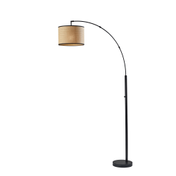 Adesso® Bowery Arc Floor Lamp, 73-1/2"H, Natural/Black