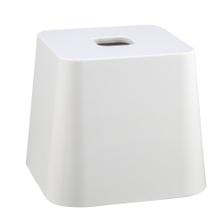 Erwyn Products Madison Tissue Box Covers, 5-3/4"H x 6-1/2"D x 6-1/2"L, White, Case Of 12 Covers
