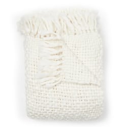 Dormify Emme Chunky Knit Throw Blanket, Ivory