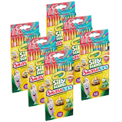 Crayola Silly Scents Smash Ups Colored Pencils, Assorted Colors, 12 Colored Pencils Per Pack, Set Of 6 Packs
