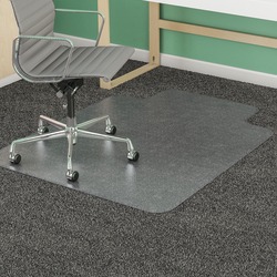 Realspace® SuperMat Chair Mat, Medium Pile Carpet, 36" x 48", w/Lip, Clear, Pack Of 50 Chair Mats