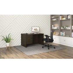 HON® Mod 48"W Computer Desk With Hanging Storage Pedestal, Java Oak