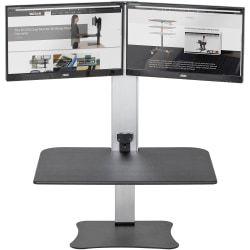 Victor® High Rise™ DC450 Electric Dual Monitor Standing Desk Riser, Black/Silver