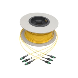 Tripp Lite MTP/MPO (APC) Singlemode Slim Trunk Cable, 24-Strand, 40/100 GbE, 40/100GBASE-PLR4, Plenum, 6mm Dual Jacket, 61 m (200 ft.) - Trunk cable - MTP/MPO single-mode (F) to MTP/MPO single-mode (F) - 61 m - yellow