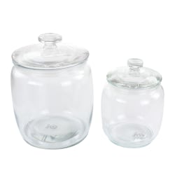 Martha Stewart 4-Piece Glass Canister Set, 5-1/2"H x 5-1/2"W x 8"D, Clear
