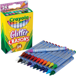 Crayola Glitter Crayons, Assorted Colors, Pack Of 24 Crayons