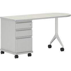 HON® SmartLink Value Teacher Mobile WorkStation, 30"H x 60"W x 24"D, Silver Mesh/Platinum Metallic