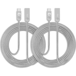 SIIG Zinc Alloy USB-C to USB-A Charging & Sync Braided Cable - 6.6ft, 2-Pack - First End 1 x Type A Male USB - Second End 1 x Type C Male USB - 480 Mbit/s - Nickel Plated Connector - 2 Pack