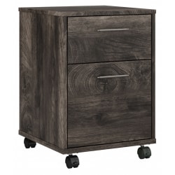 Bush Furniture Key West 16"D Vertical 2-Drawer Mobile File Cabinet, Dark Gray Hickory, Delivery