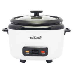 Brentwood® RC-5010W 5-Cups Uncooked/10-Cups Cooked Electric Rice Cooker with Measuring Cup and Spatula, White