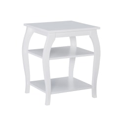 Powell Lahana Side Table With Shelves, 23"H x 20"W x 18"D, White