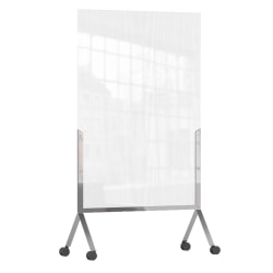 Rosseto Serving Solutions Avant Mobile Partition Standing Divider, 67" x 48", Semi- Clear