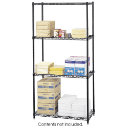 Safco® Commercial Wire Shelving, Black