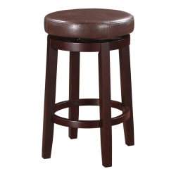 Linon Alice Backless Faux Leather Swivel Counter Stool, Brown