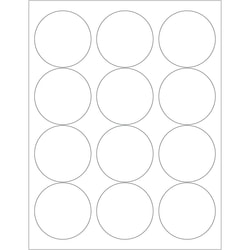 Tape Logic® Round Glossy Labels For Laser Printers, LL303, 2 1/2", White, Case Of 1,200
