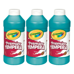 Crayola Premier Tempera Paints, 16 Oz, Turquoise, Pack Of 3 Paints
