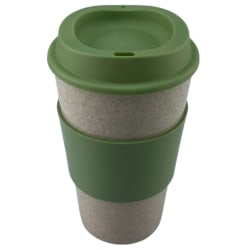 Hogar Ideal Plastic Reusable Coffee Mug with Silicone Lid, 16 Oz, Multicolor