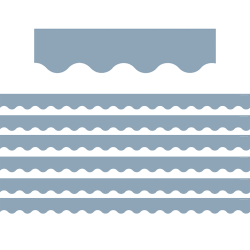 Teacher Created Resources Scalloped Border Trim Packs, 35’, Cottage Blue, Set Of 6 Packs