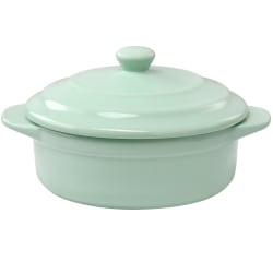 Martha Stewart Stoneware Round Mini Casserole With Lid, 5", Mint