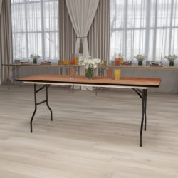 Flash Furniture Rectangular Folding Banquet Table, 30-1/4"H x 30"W x 72"D, Natural/Black