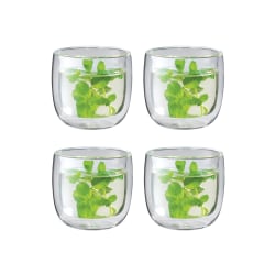 Zwilling Sorrento Double-Wall Glass Tea Cup Set, 8 Oz, Clear, Set Of 4 Cups