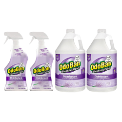 OdoBan® Odor Eliminator Disinfectant, Lavender Scent, Case Of 2 Quart Sprays And 2 Gallon Concentrates