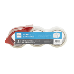 Office Depot® Brand Shipping Tape With Dispenser And 2 Refills, 1.89" x 43.7 Yd, Clear
