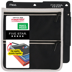 Five Star® Clip 'N Store Pencil Pouch, 9-1/2" x 9-1/2", Assorted