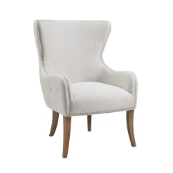Linon Sardis Round-Back Accent Chair, Natural/Rustic Gray