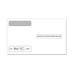ComplyRight® Double-Window Envelopes For W-2 (5206 And 5208) Tax Forms, 5-5/8" x 9",  Moisture-Seal, White, Pack Of 100 Envelopes