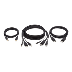 Tripp Lite DisplayPort KVM Cable Kit 4K USB 3.5mm 3xM/3xM USB MM DP MM 6ft - 60 MB/s - Supports up to 3840 x 2160 - Black