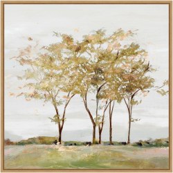 Amanti Art Golden Acre Wood Trees by Isabelle Z Framed Canvas Wall Art Print, 22"H x 22"W, Maple