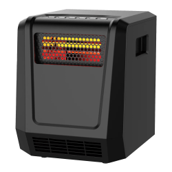 Comfort Glow® 5,120-BTU Portable Electric Forced-Air Infrared Quartz Heater with 4 Elements & Remote, Black, QDE1310
