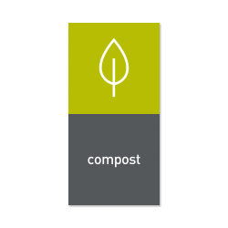 simplehuman Magnetic Trash Label, Compost, 4" x 8", Gray