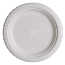 Highmark® ECO Compostable Sugarcane Paper Plates, 9", White, Pack Of 500