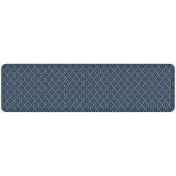 GelPro Designer Comfort Polyurethane Anti-Fatigue Floor Mat For Hard Flooring, 20" x 72", Trellis Blue