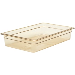 Cambro H-Pan High-Heat GN 1/1 Food Pan, 4"H x 12-3/4"W x 20-7/8"D, Amber, Pack Of 6 Pans