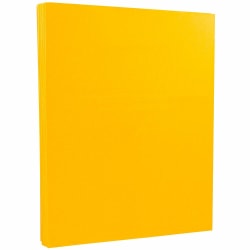 JAM Paper® Vellum Bristol Card Stock, Goldenrod, Letter (8.5" x 11"), 67 Lb, Pack Of 100