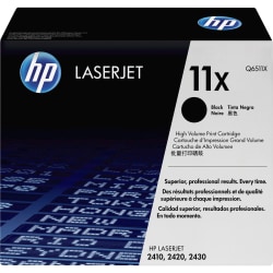 HP 11X Black High Yield Toner Cartridge, Q6511X