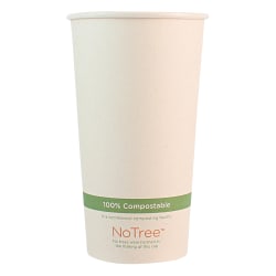 World Centric NoTree Paper Hot Cups, 20 Oz, Natural, Pack Of 1,000 Cups
