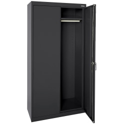 Sandusky Classic Series Medium-Duty Assembled Wardrobe Storage Cabinet, 72"H x 36"W x 24"D, Black