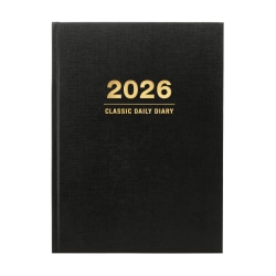 2025-2026 Global Excello Brands Standard Diary Daily/Monthly Journal Planner, 6" x 8", Black, November 2025 To December 2026