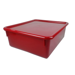 Romanoff Double Stowaway Tray With Lid, 5-1/2"H x 13-1/2"W x 16"D, Red