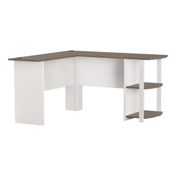 Ameriwood™ Home Dakota L-Shaped Desk With Bookshelves, White