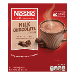 Nestle Milk Chocolate Hot Cocoa Mix, 0.71 Oz, Box Of 60 Packets