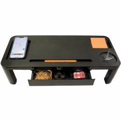 SKILCRAFT® Three-Position-Adjustable Monitor Stand - 21"- Plastic - Black - - 7135324