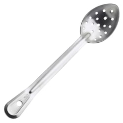 Hoffman Browne 15" Serving Spoons, Perforated, Silver, Pack Of 120 Spoons